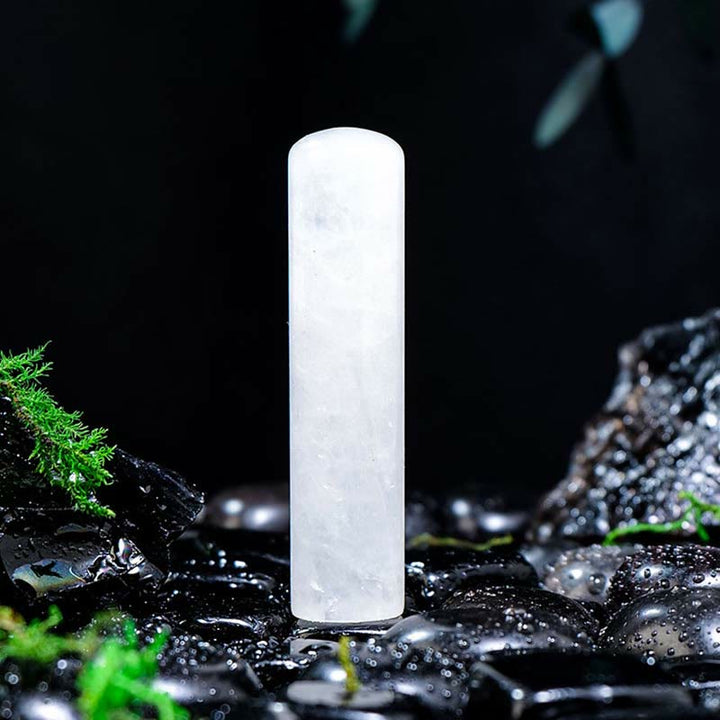 Olivenorma Natural Chakra Crystal Cylinder Ornament Gemstone Decoration - Clear Crystal - image 4