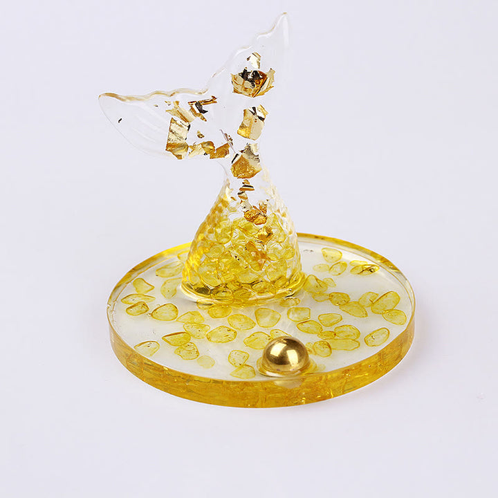 Olivenorma Crystal Gravel Glue Mermaid Tail Phone Holder Decoration - Citrine - image 6