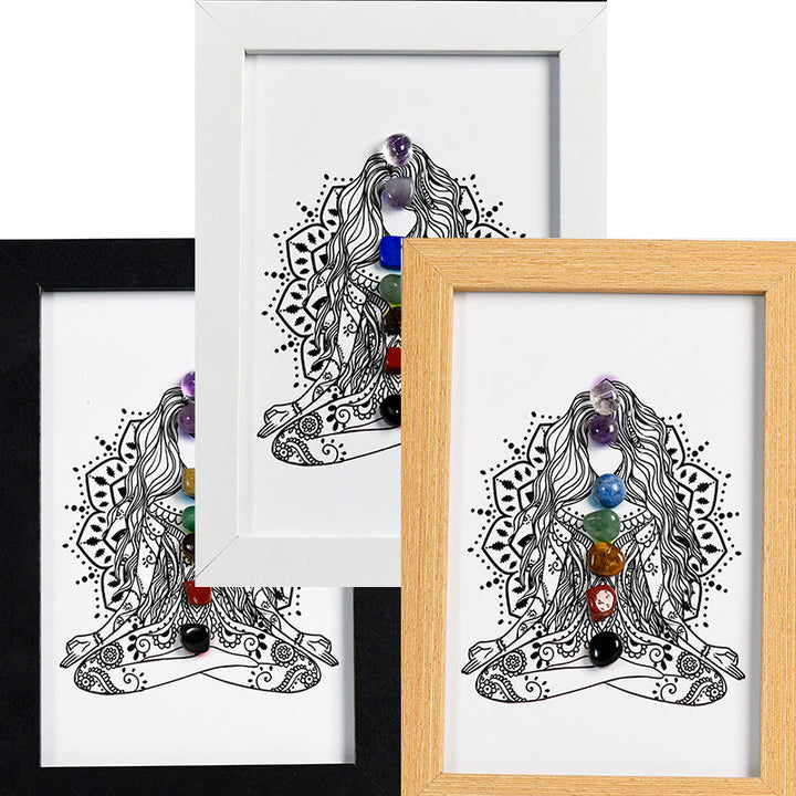 Olivenorma Yoga Meditation Posture Chakra Stone Photo Frame Decoration - image 3