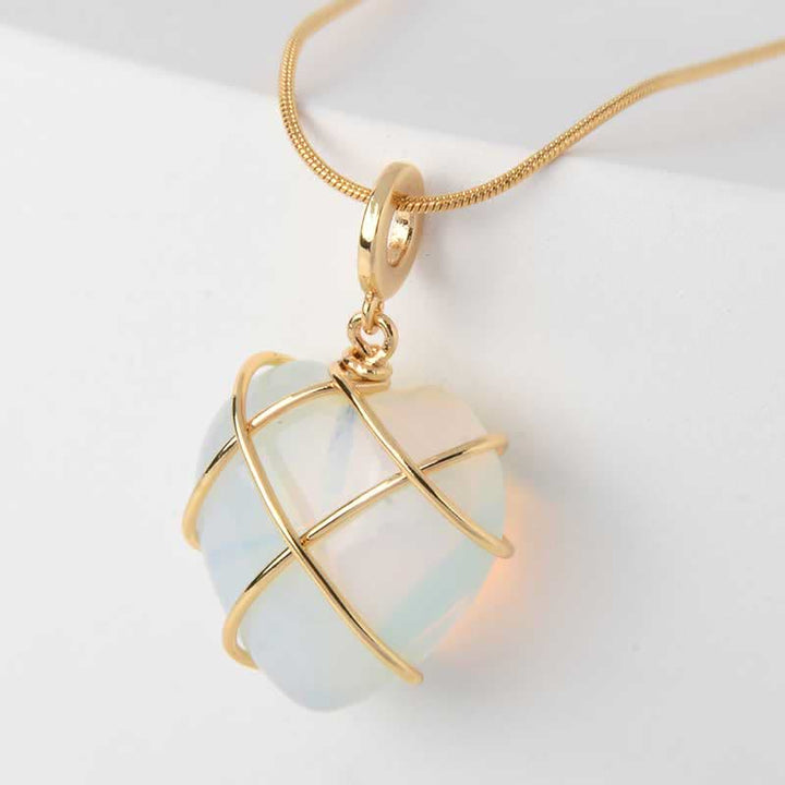 Olivenorma Rose Quartz Heart Shape Gemstone Necklace - image 9