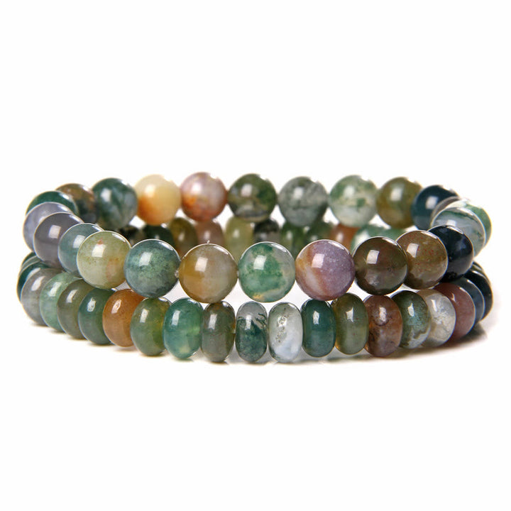 Olivenorma Beaded Jewelry For Man Double Layer Bracelet Set - India Agate - image 4