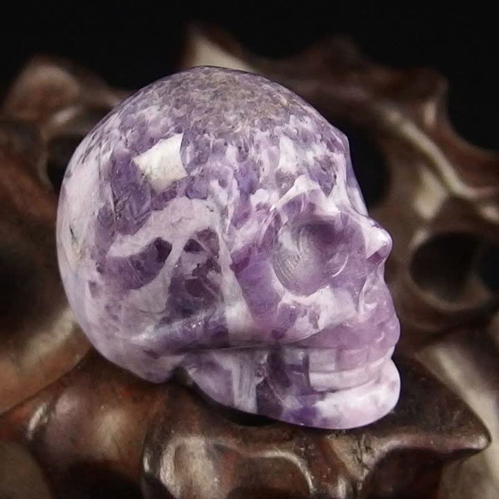 Olivenorma Natural Crystal Skull Halloween Decoration - Lepidolite - 2" - image 40