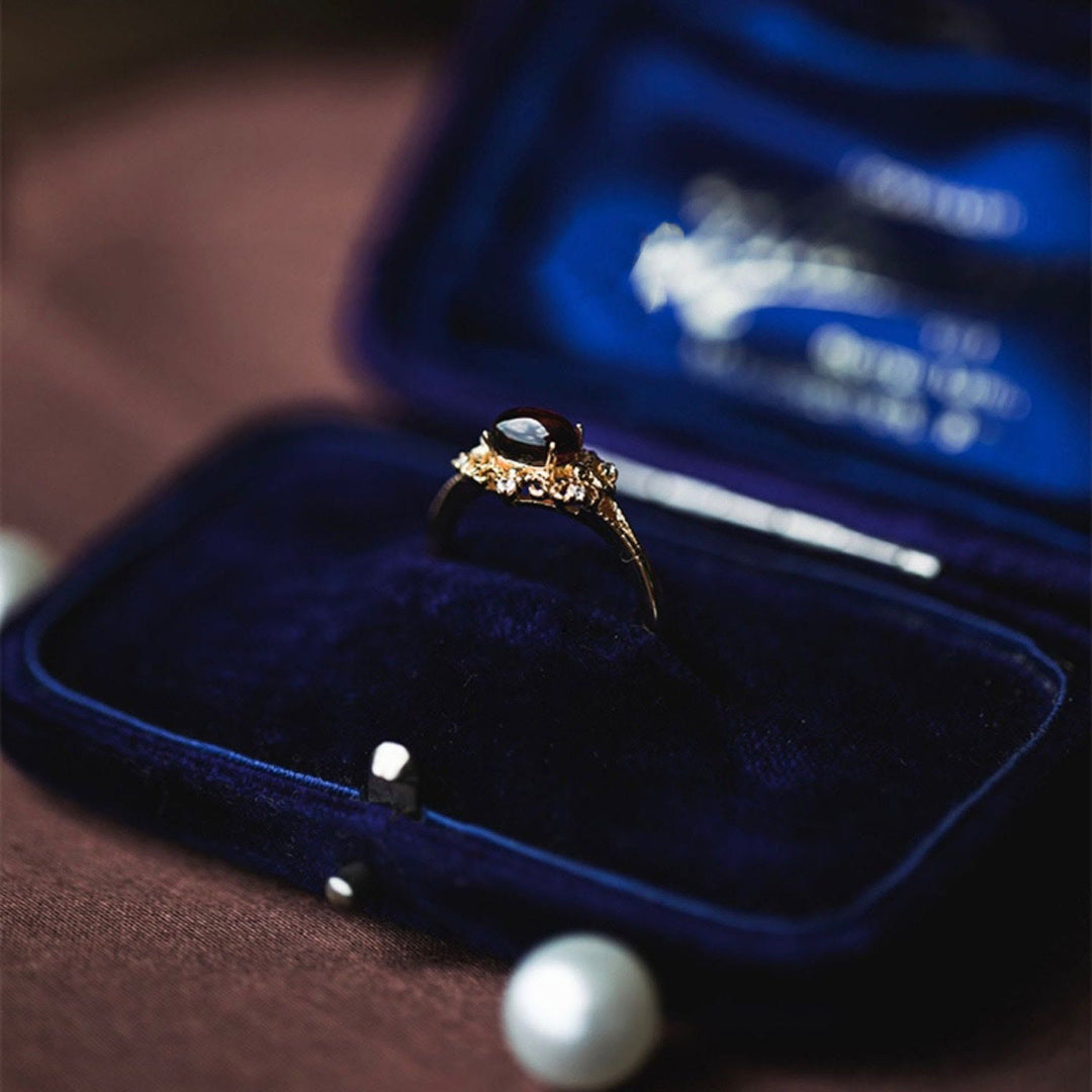 Olivenorma Night Rose-Natural Garnet Ring - image 6