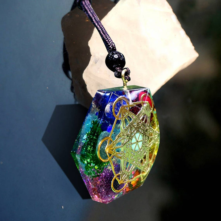 Olivenorma Chakra Metatron's Cube Symbol Meditation Necklace - image 7
