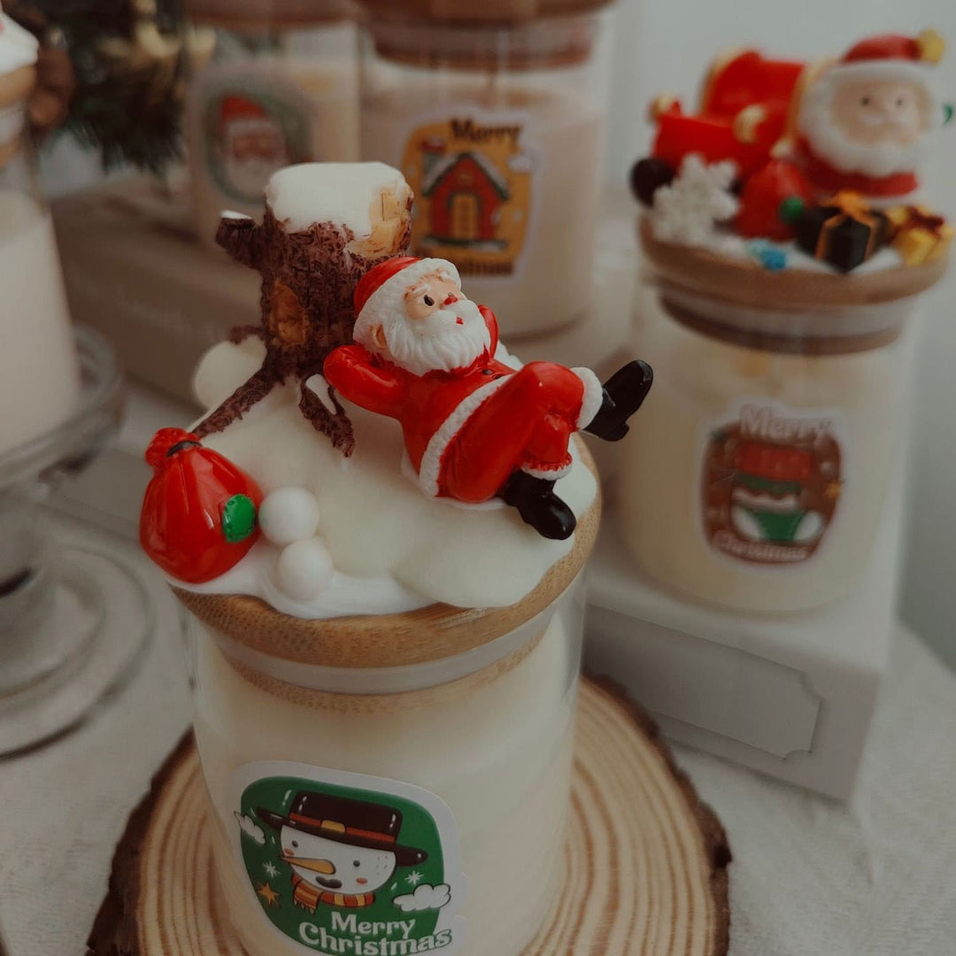 Olivenorma Christmas Santa Decor Candle - Cup Lying Down Santa-6.5*14cm - image 12