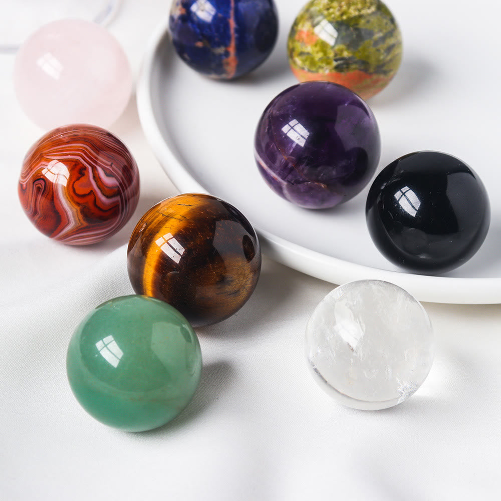 Olivenorma 9pcs Natural Crystal Balls Gemstone Crystal Set - image 21