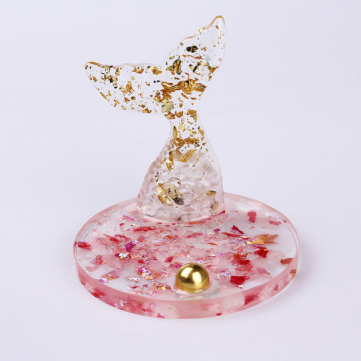Olivenorma Crystal Gravel Glue Mermaid Tail Phone Holder Decoration - Rose Quartz - image 0