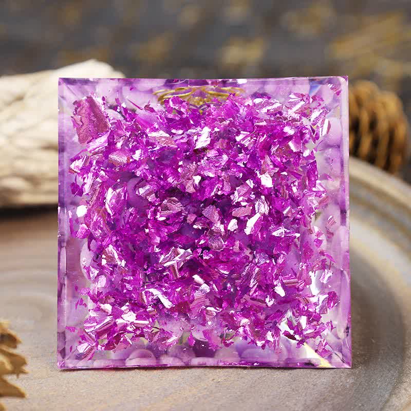 Olivenorma Buddha Lotus With Purple Jade Orgone Pyramid - image 4