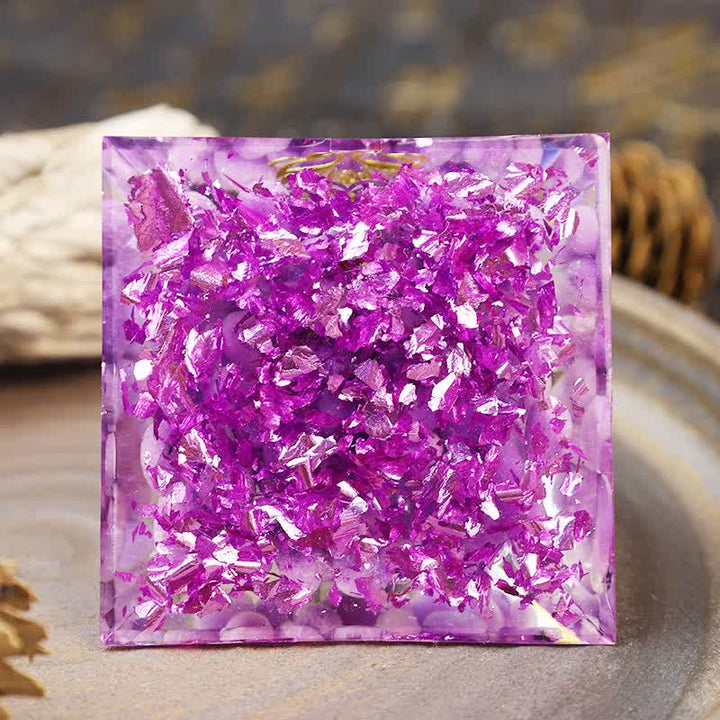 Olivenorma Buddha Lotus With Purple Jade Orgone Pyramid - image 4