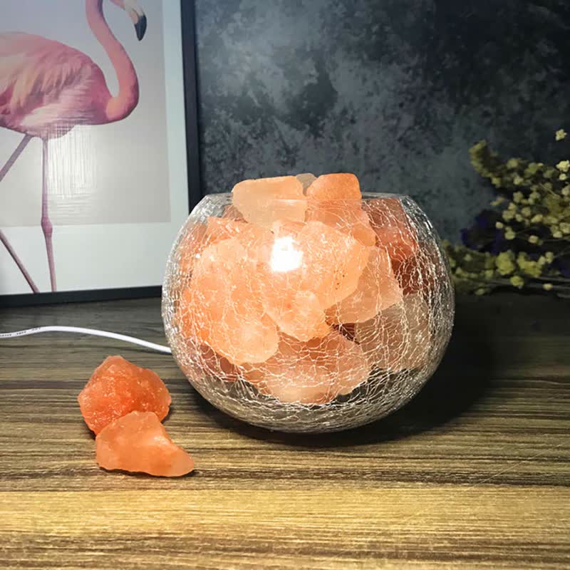 Olivenorma Creative Ice Cracked Glass Tank Himalayan Pink Salt Lamp - image 12