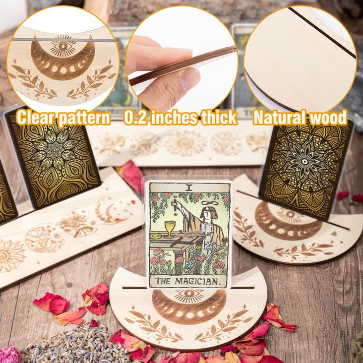 Moon And Eyes Wooden Tarot Card Holder - image 7