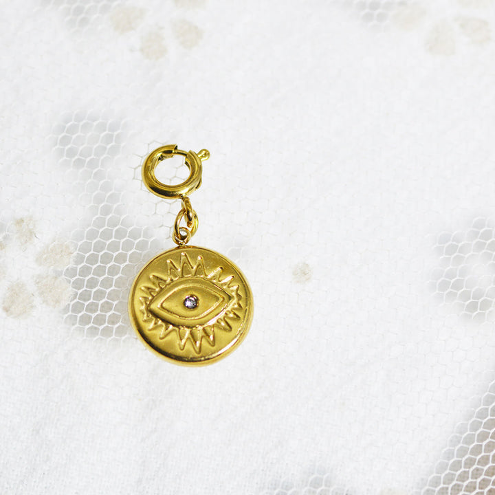 Olivenorma Geometric Round Or Water Drop Crystal Gold Pendant Necklace - Round & Evil Eye #3 - Necklace #5 - image 31