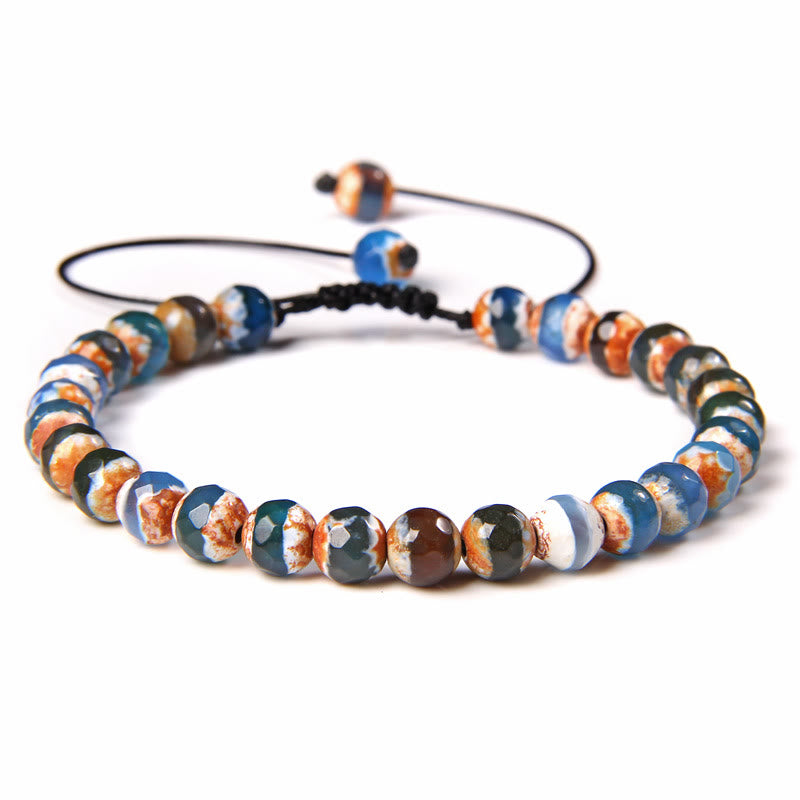 Olivenorma Natural 6mm Stone Beads Braided Wrap Bracelet - Oyster Turquoise - image 1