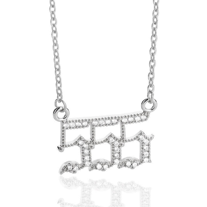 Olivenorma Zircon Angel Number Necklace - Silver - 555 - image 21