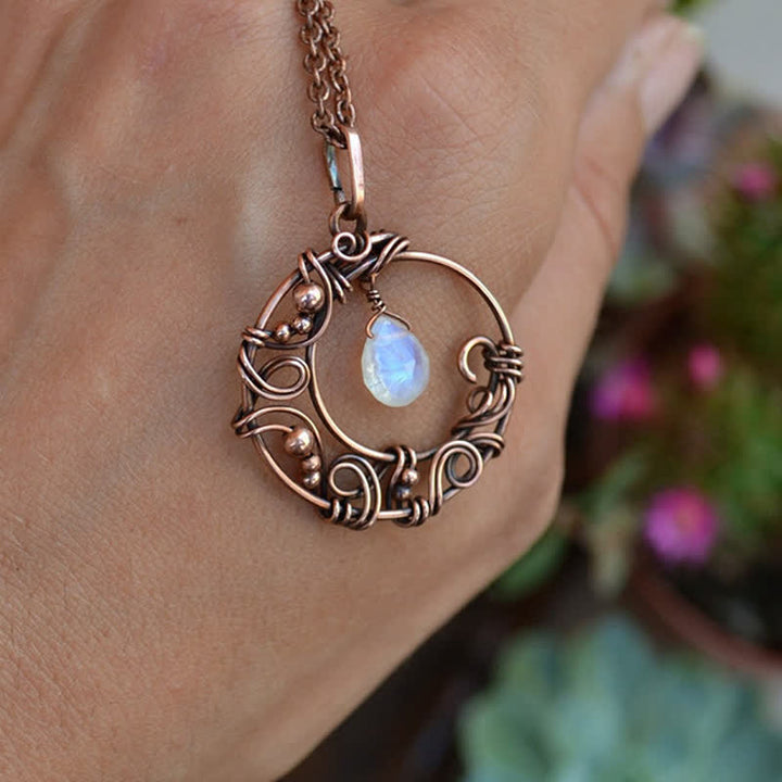 Olivenorma Bohemia Creative Moonstone Crescent Moon Necklace - Moonstone - image 0