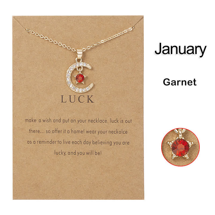 Olivenorma Month Birthstone Star Creative Necklace - January-Garnet - image 1