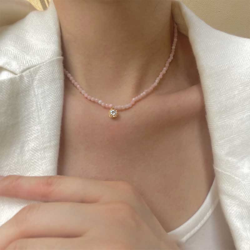 Olivenorma Natural Crystal Metal Plate Pendant Necklace - image 12