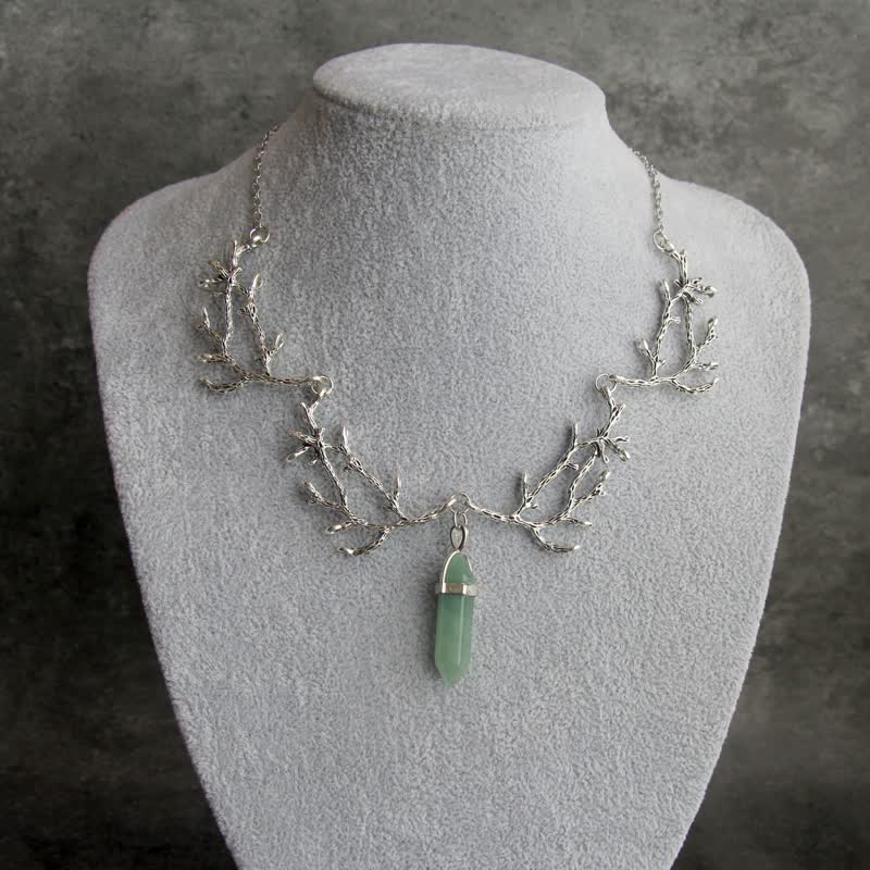 Olivenorma "The Light of Mantra" - Natural Crystal Hexagonal Necklace - Green Aventurine - image 10