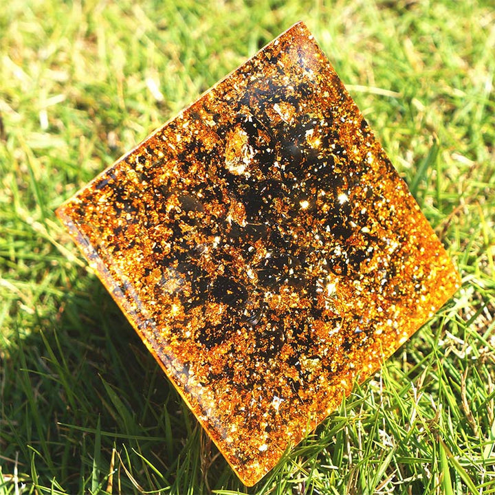 Olivenorma Rose Quartz With Obsidian Orgone Pyramid - image 3