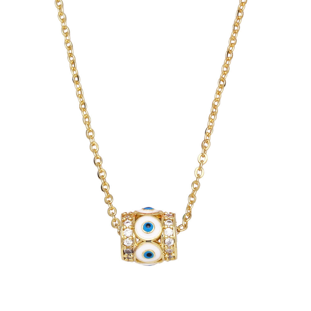 Olivenorma Turkish Evil Eye Hip Hop Pendant Necklace - White&Evil Eye - image 3