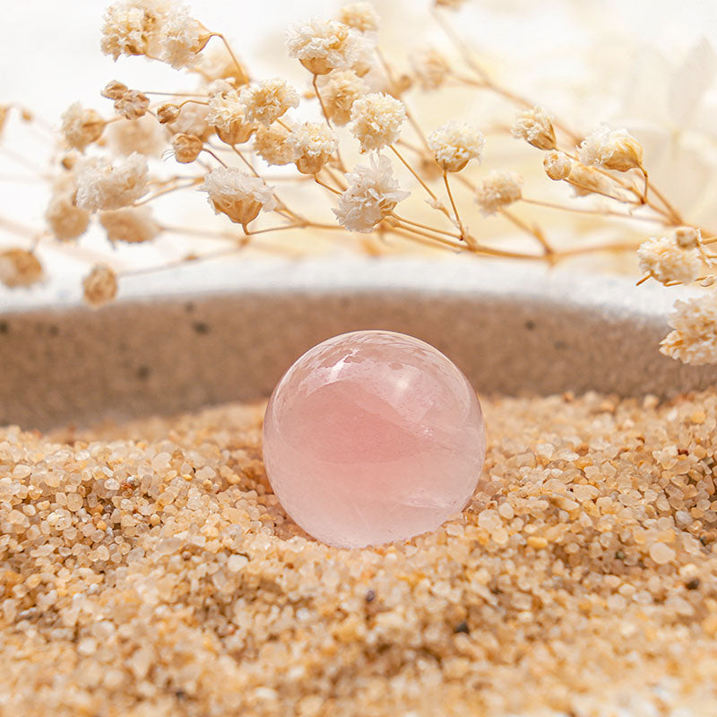 Olivenorma Rose Quartz Deeper Love Crystal Sphere - 1.18''(3cm) - image 0