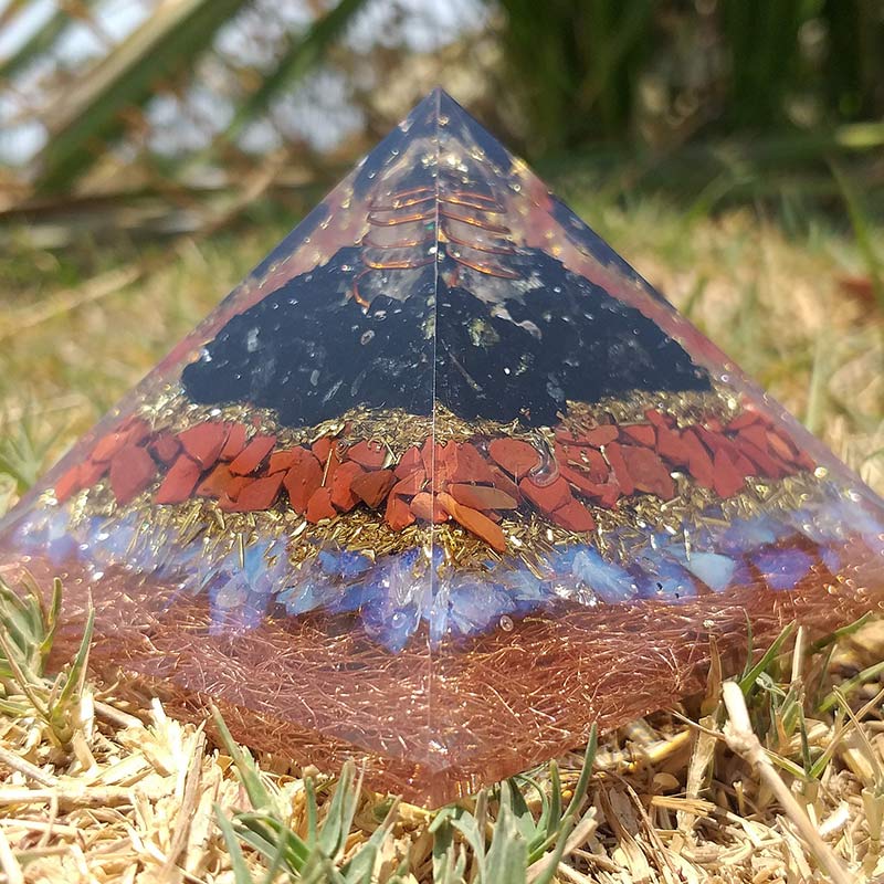 Olivenorma Clear Crystal With Opal Protection Orgone Pyramid - 6.5cm*6.5cm*5cm - YES PLEASE $8 - image 3