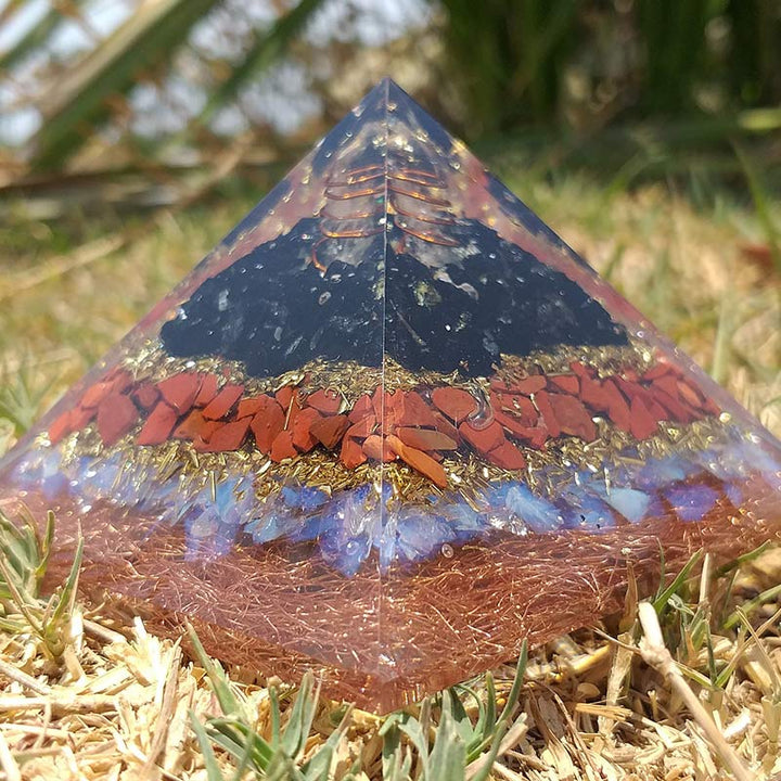 Olivenorma Clear Crystal With Opal Protection Orgone Pyramid - 6.5cm*6.5cm*5cm - YES PLEASE $8 - image 3