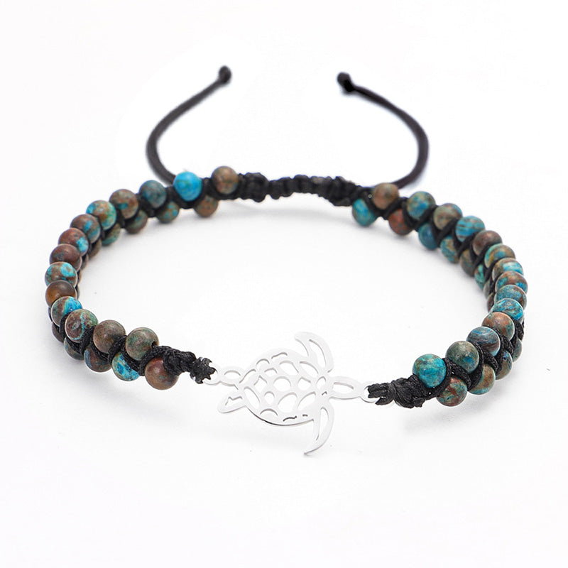Natural Stone Turtle Bracelet - Emperor Jasper - image 16