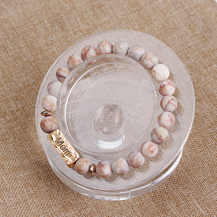 Olivenorma Natural Gemstone Mom Patience Engraving Bracelet - image 7