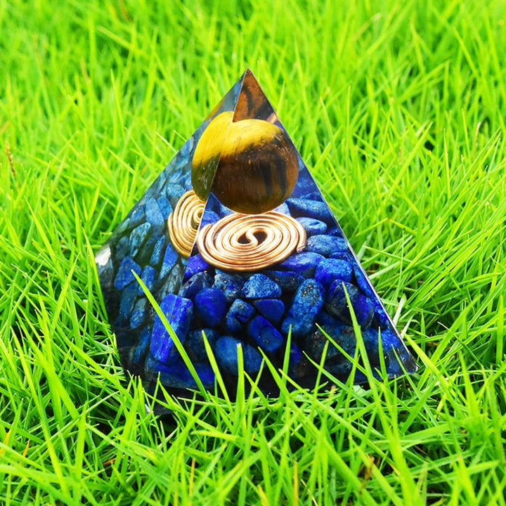 Olivenorma Lapis Lazuli Tiger Eye Orgone Pyramid - image 5