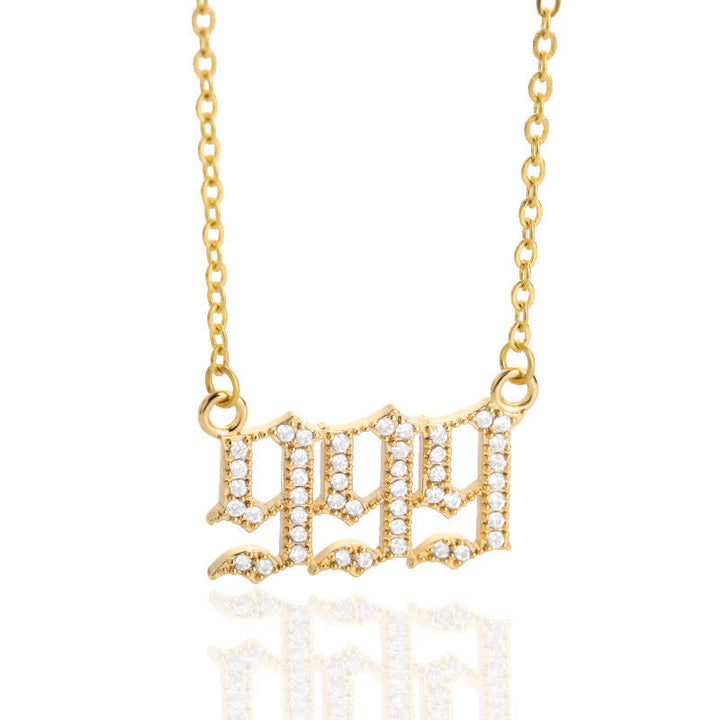 Olivenorma Zircon Angel Number Necklace - Gold - 999 - image 16