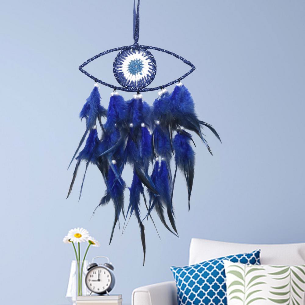 Olivenorma Blue Evil Eye Feather Dream Catcher - image 2