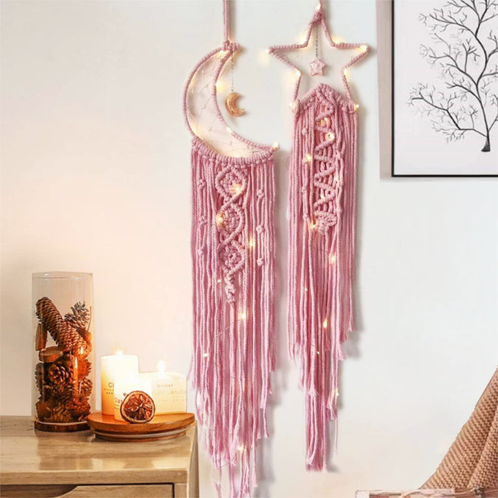 Olivenorma Star Moon Macrame Tassel Dream Catcher - image 0