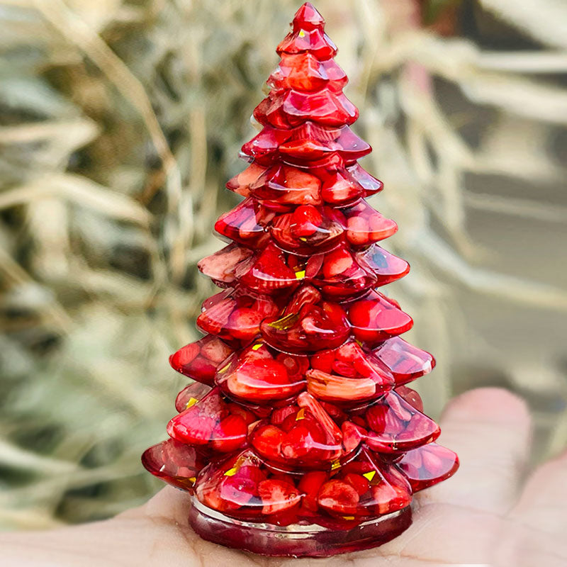 Olivenorma Multi-Color Natural Crystal Christmas Tree Gemstone Decoration - Red Agate - 10Pcs - image 11