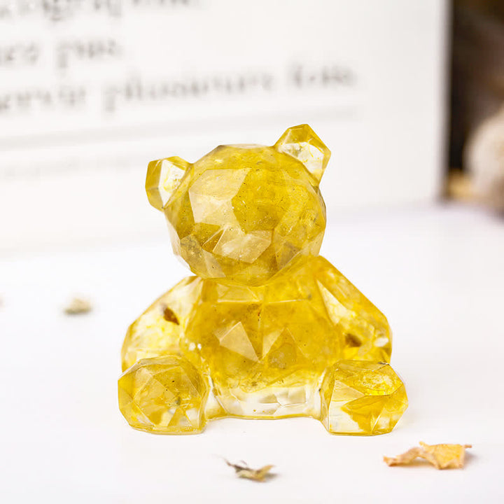Olivenorma Mirror Sitting Bear Gemstone Decoration - Citrine - image 9
