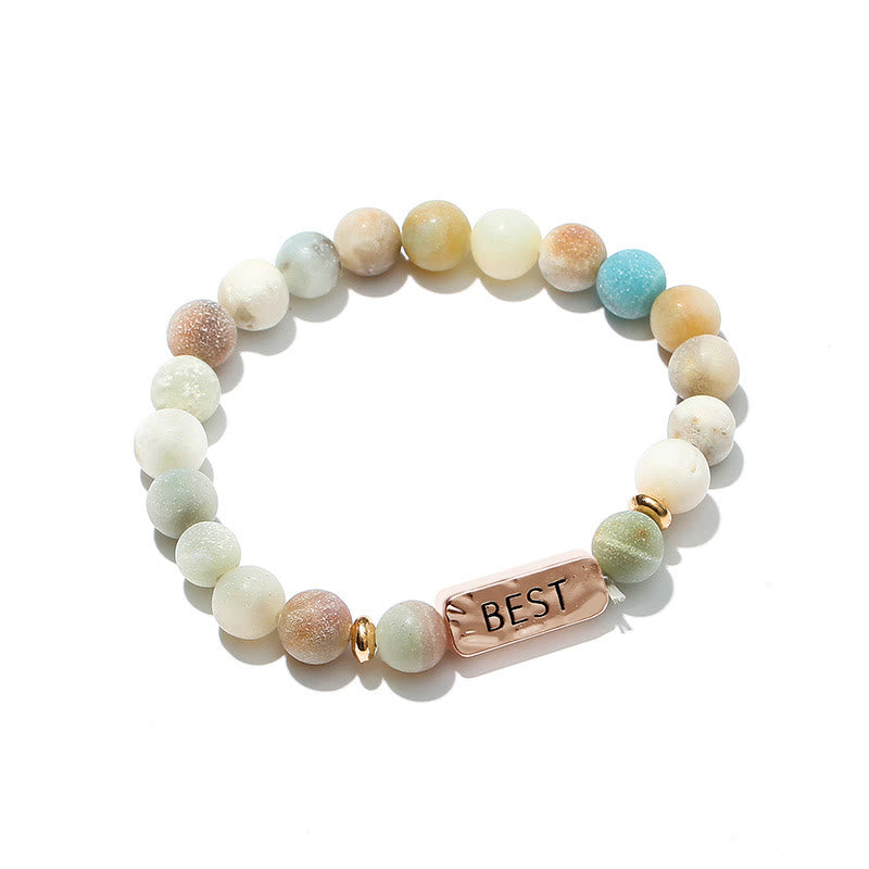Olivenorma Natural Gemstone Best Friend Forever 3 Piece Engraving Bracelet Set - image 3