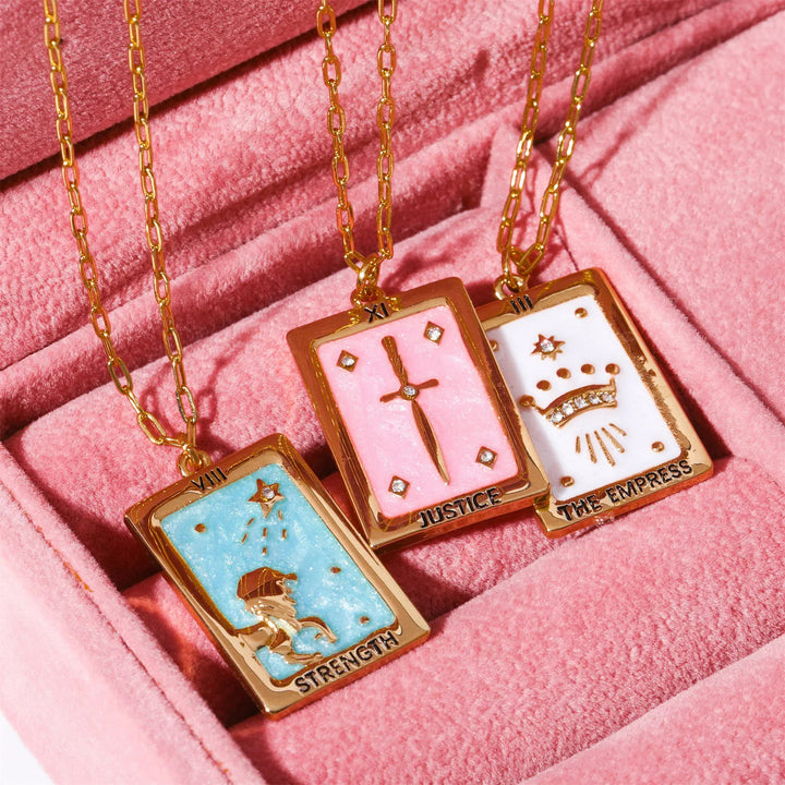 Olivenorma Vintage Tarot Card Square Pendant Titanium Steel Necklace - image 0