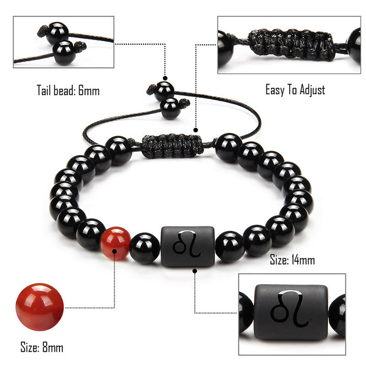 Olivenorma Natural Black Onyx Zodiac Men Woven Bracelet - image 26