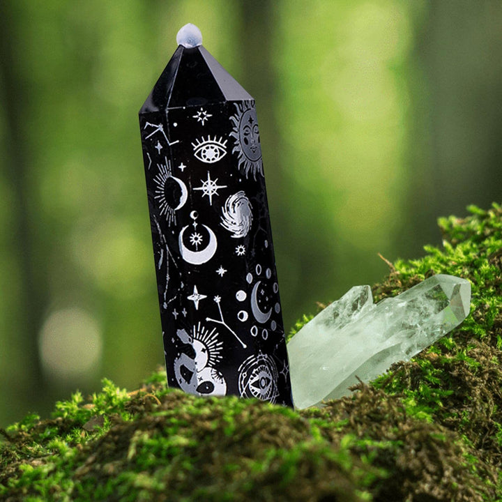 Olivenorma Obsidian Crystal Tower Hexagonal Crystal Wands - image 5