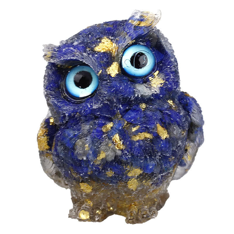Olivenorma Natural Crystal Owl Gemstone Decoration - Lapis Lazuli+Foil - 2.28''(L) * 1.89''(W) * 1.53''(H) - image 31