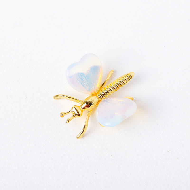 Olivenorma Natural Crystal Agate Dragonfly Gemstone Decoration - Opal - image 5