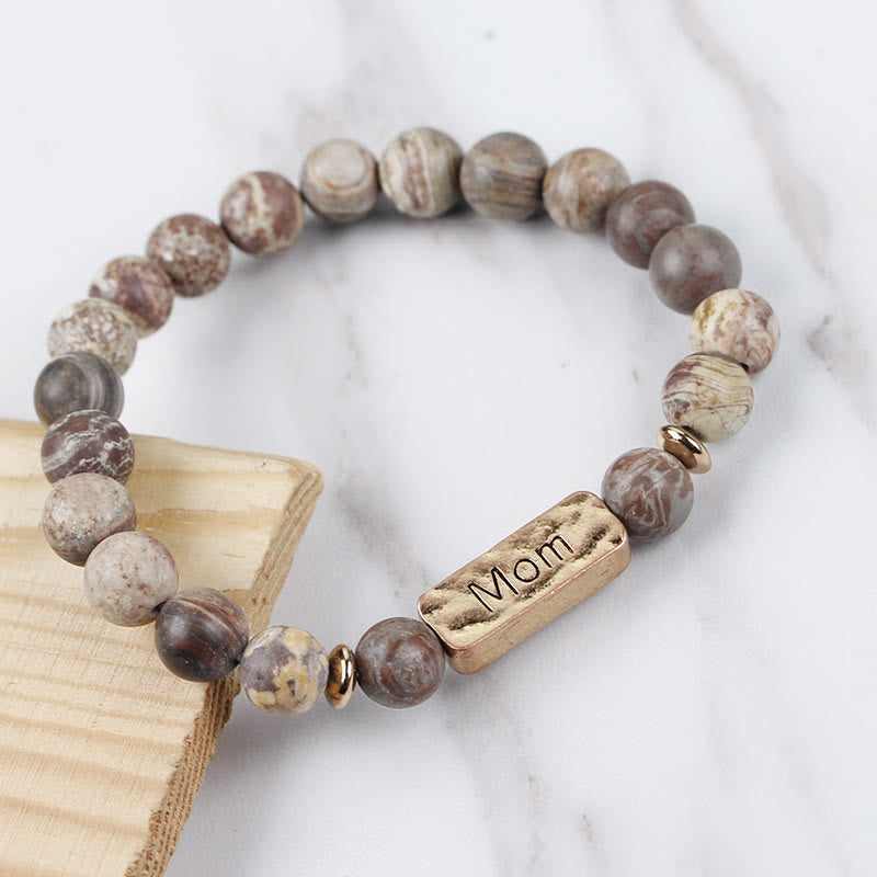 Olivenorma Natural Gemstone Mom Patience Engraving Bracelet - image 10