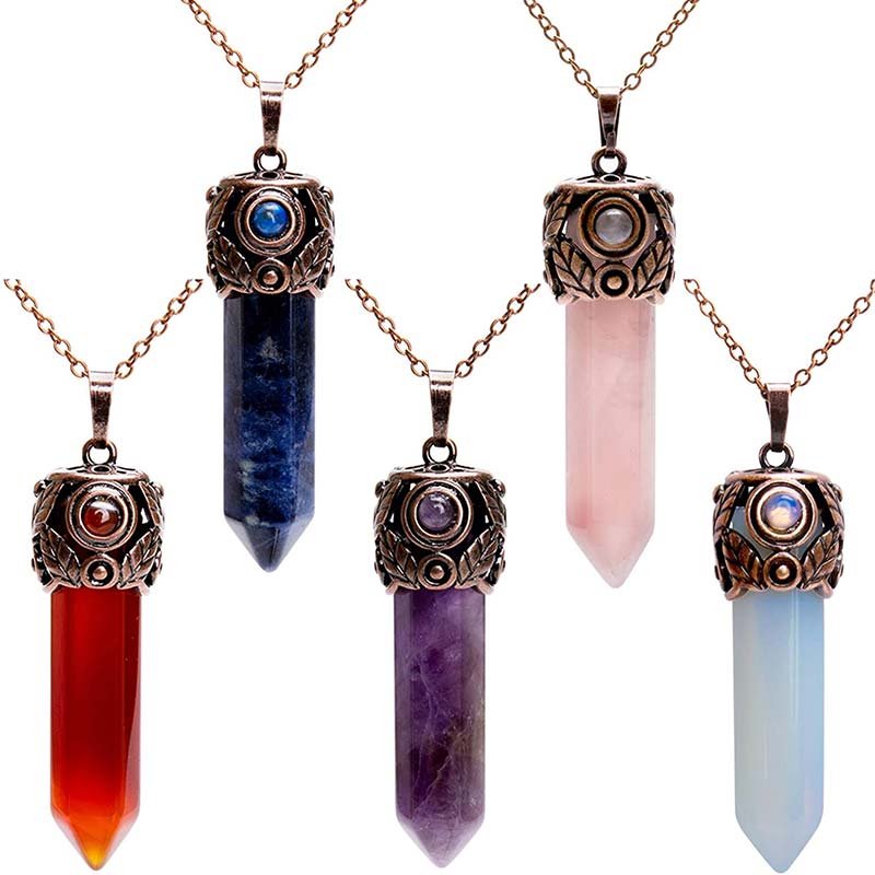 Olivenorma Natural Crystal Hexagon Necklace - image 0