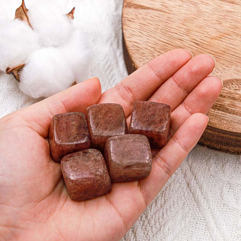 Olivenorma Strawberry Quartz Love And Healing Crystal Cube - image 1