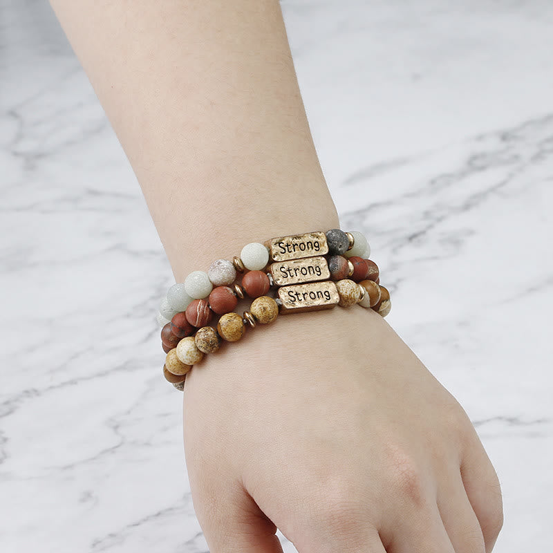 Olivenorma Natural Gemstone Strong Engraving Bracelet - image 2