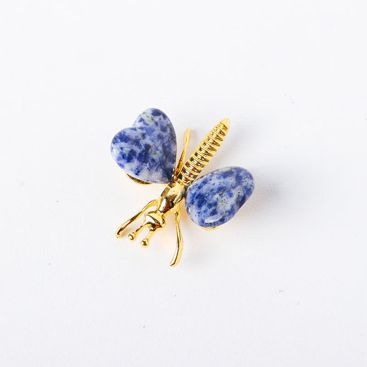 Olivenorma Natural Crystal Agate Dragonfly Gemstone Decoration - Sodalite - image 25