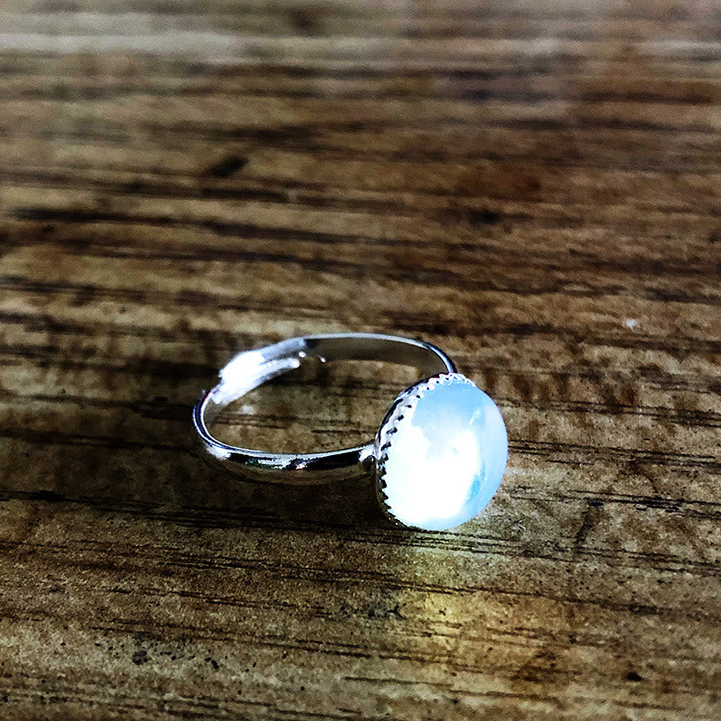 Olivenorma Opal Moonstone Simple Half Circle Adjustable Ring - image 21