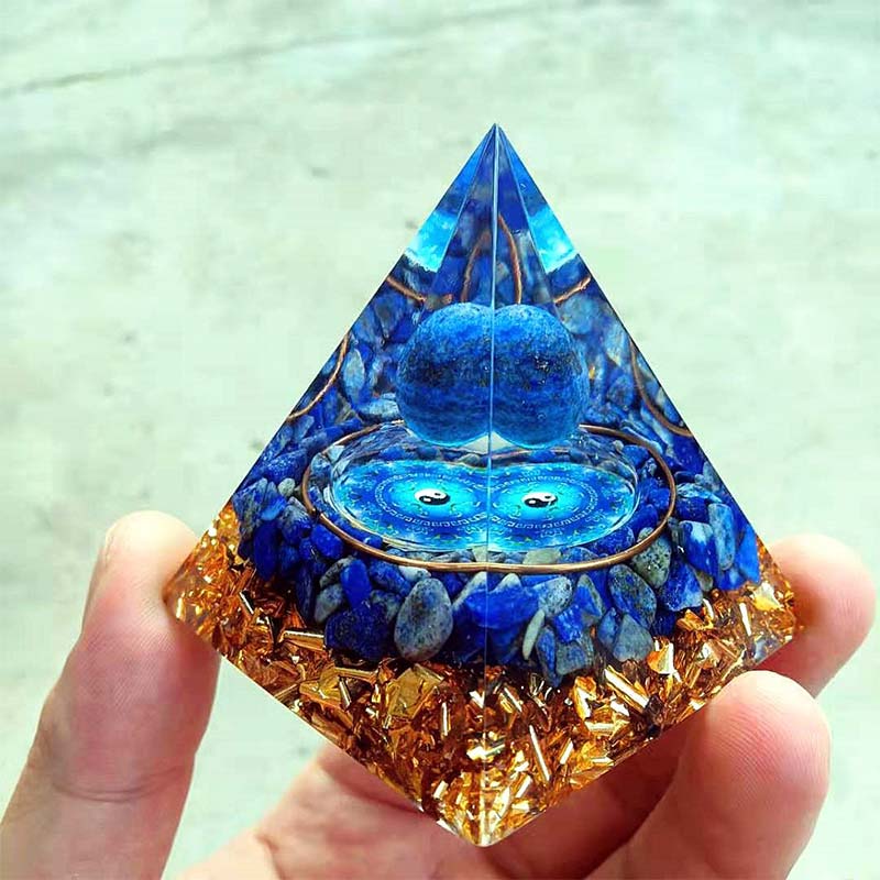 Olivenorma Lapis Lazuli Natural Stone Orgone Pyramid - image 1