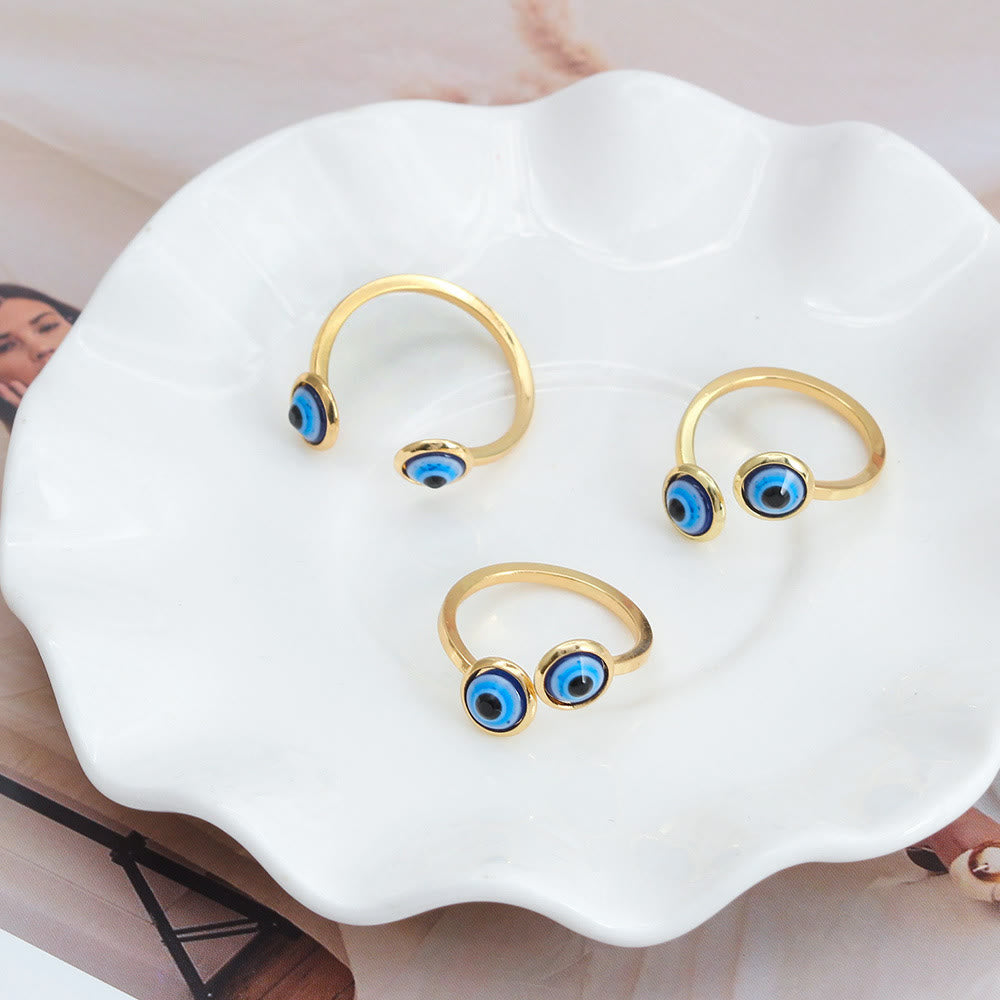 Olivenorma White Zircon Gold Plated Evil Eye Women Ring - image 6
