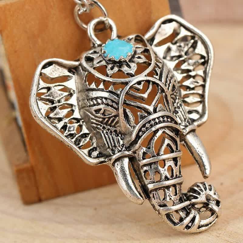 Olivenorma Vintage Turquoise Elephant Necklace - image 8